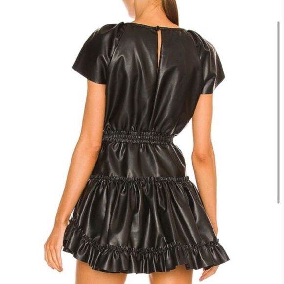 NWT Misa Vegan Leather Severine Dress In Black XS Revolve - Picture 6 of 16